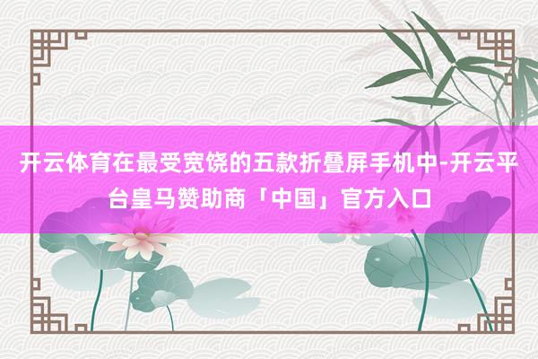 开云体育在最受宽饶的五款折叠屏手机中-开云平台皇马赞助商「中国」官方入口
