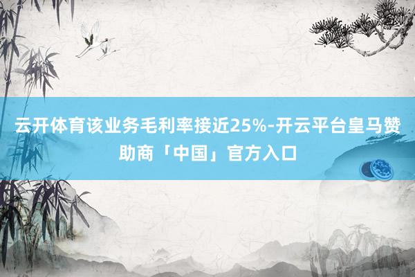 云开体育该业务毛利率接近25%-开云平台皇马赞助商「中国」官方入口